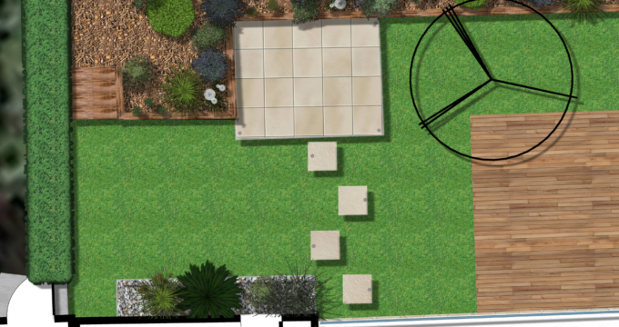 plan petit jardin paysagiste aménagement extérieur 