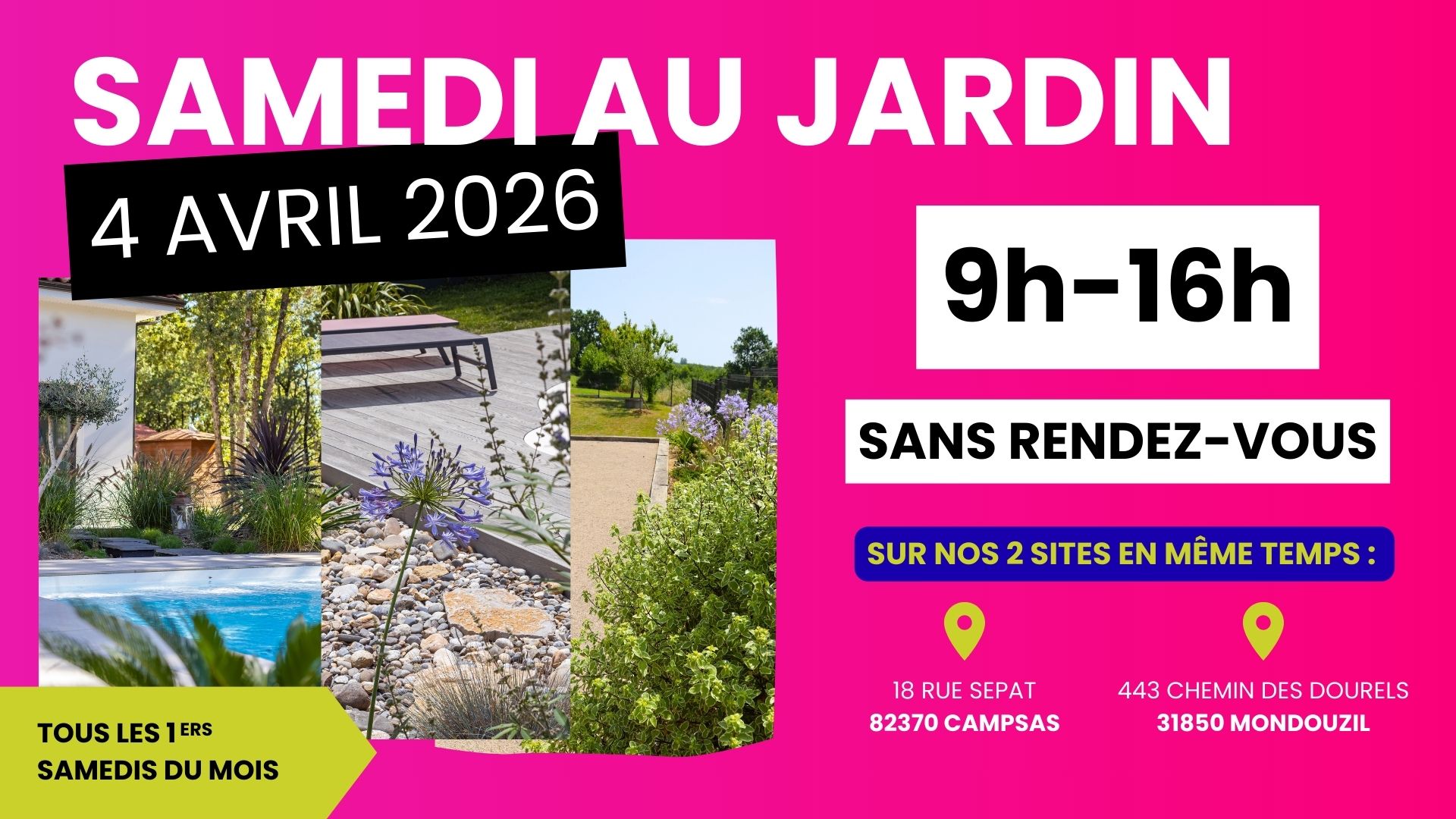 samedi au jardin paysagiste toulouse montauban spironello 4 avril 2026