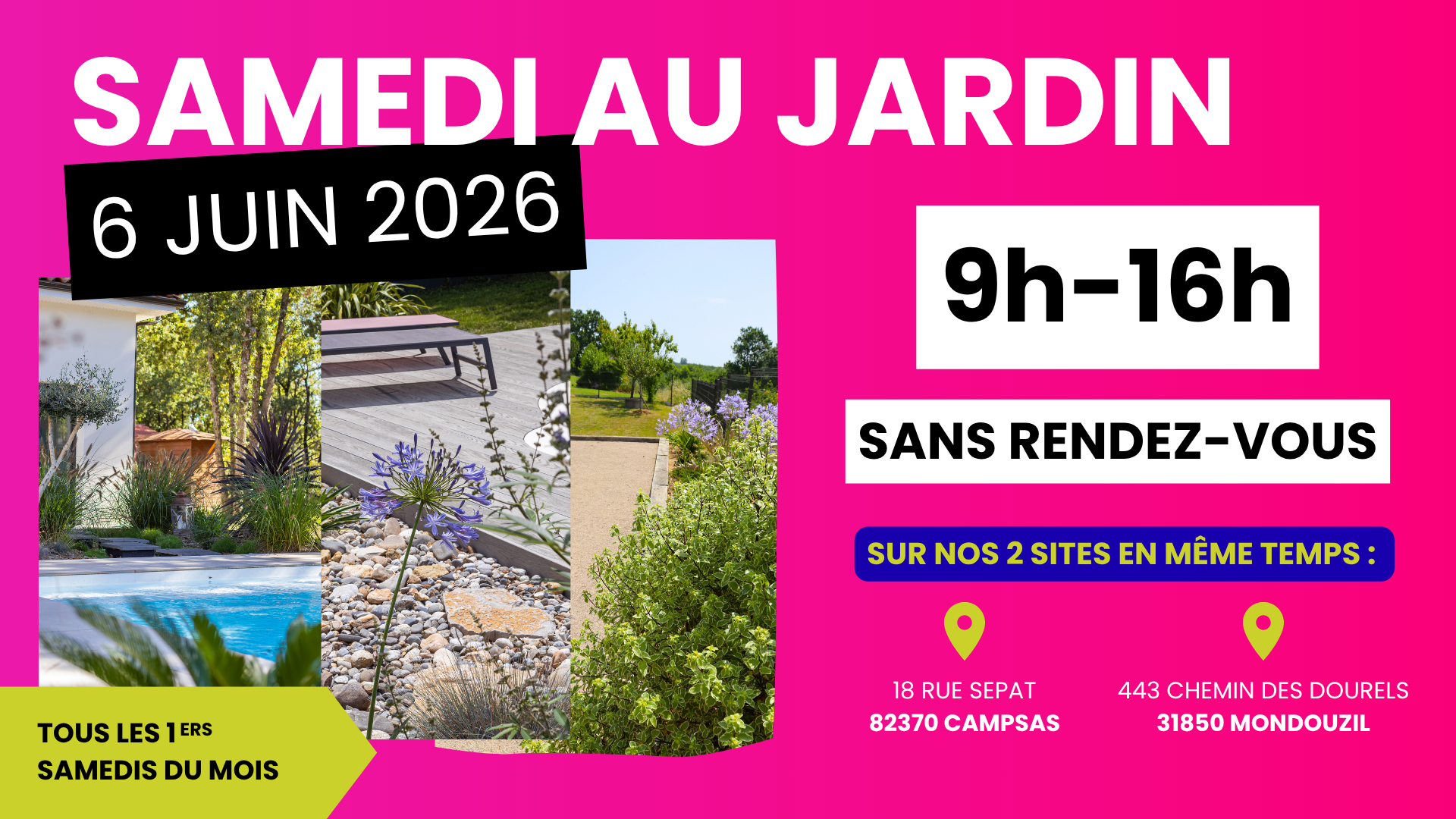 samedi au jardin 6 juin 2026 spironello espaces verts à toulouse et montauban portes ouvertes