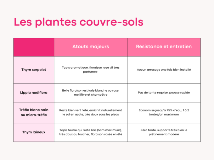 les plantes couvre sols