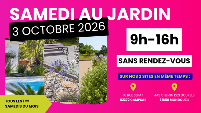 Portes ouvertes samedi au jardin paysagiste Spironello Toulouse Montauban 7 mars 2026 Samedi au jardin Spironello Espaces Verts - portes ouvertes - 3 octobre 2026
