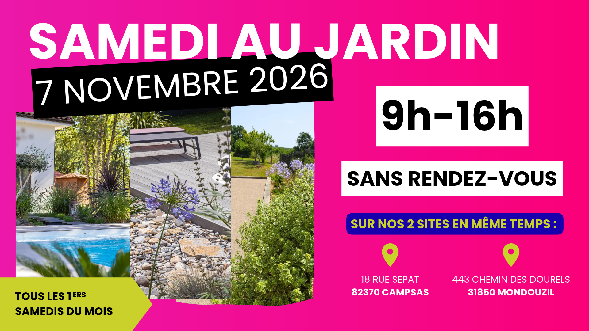 Samedi au jardin 7 novembre 2026 Spironello Espaces Verts
